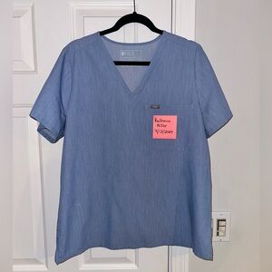 FIGS Heather Indigo Catarina Scrub Top